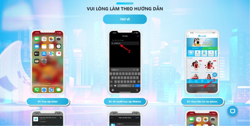 Làm theo hướng dẫn để tải app cho IOS